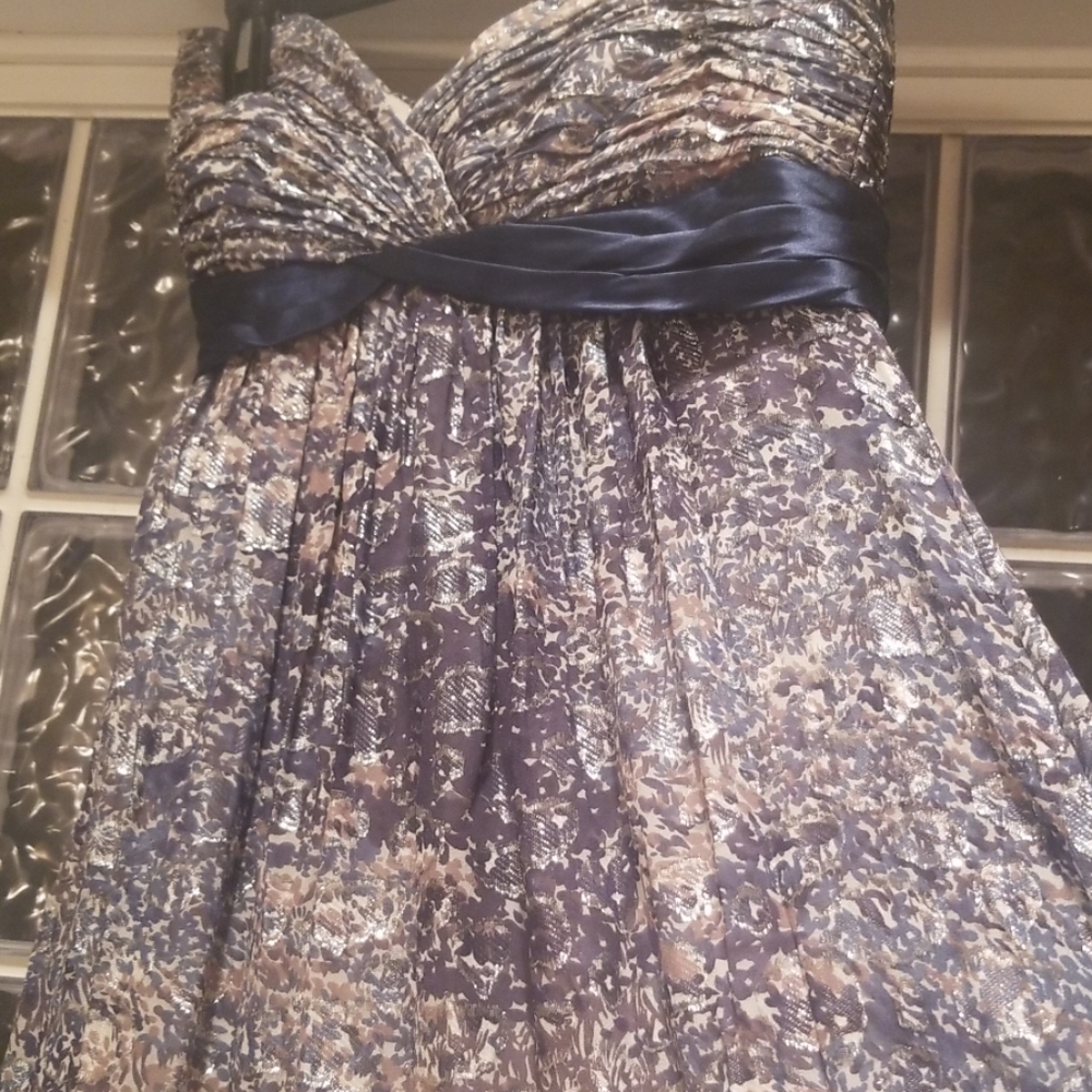 BCBGMaxAzria strapless full-length silk-blend gown